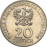 Obverse 20 Zlotych 1974 MW JMN Pattern 25 Years of Council for Mutual Economic Assistance