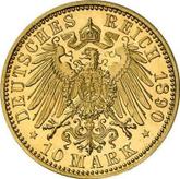 Reverse 10 Mark 1890 A Prussia