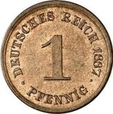 Obverse 1 Pfennig 1887 D