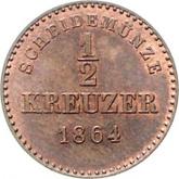 Reverse 1/2 Kreuzer 1864