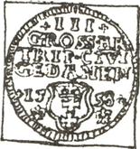 Reverse 3 Groszy (Trojak) 1558 Danzig