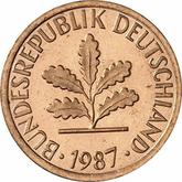 Reverse 1 Pfennig 1987 J