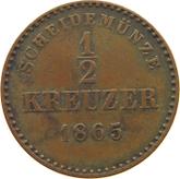 Reverse 1/2 Kreuzer 1865