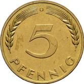 Obverse 5 Pfennig 1966 D
