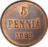 Reverse 5 Pennia 1898