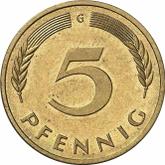 Obverse 5 Pfennig 1987 G