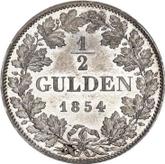 Reverse 1/2 Gulden 1854