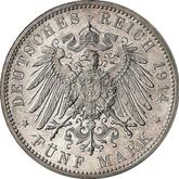 Reverse 5 Mark 1914 D Pattern Bayern