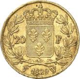 Reverse 20 Francs 1829 W
