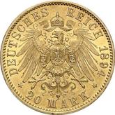 Reverse 20 Mark 1894 A Prussia