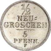 Reverse 1/2 Neu Groschen 1851 F