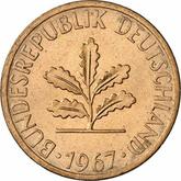 Reverse 1 Pfennig 1967 J