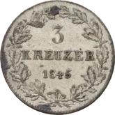 Reverse 3 Kreuzer 1845