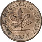 Reverse 1 Pfennig 1949 G Bank deutscher Länder