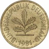 Reverse 5 Pfennig 1981 J