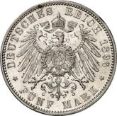 Reverse 5 Mark 1896 D Bayern