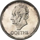 Reverse 5 Reichsmark 1932 D Goethe