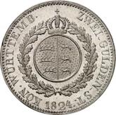 Reverse 2 Gulden 1824 W