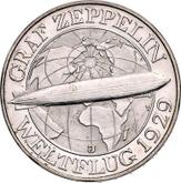 Reverse 3 Reichsmark 1930 J Zeppelin