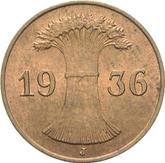 Reverse 1 Reichspfennig 1936 J