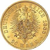 Reverse 20 Mark 1888 A Prussia