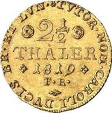 Reverse 2 1/2 Thaler 1819 FR