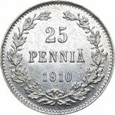Reverse 25 Pennia 1910 L