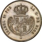Obverse 1/2 Real 1848 With wreath