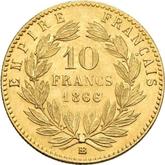 Reverse 10 Francs 1866 BB