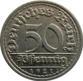 Obverse 50 Pfennig 1921 G