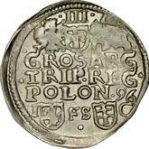 Reverse 3 Groszy (Trojak) 1596 IF SC Bydgoszcz Mint