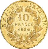 Reverse 10 Francs 1864 A
