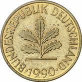 Reverse 10 Pfennig 1990 J