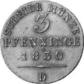 Reverse 3 Pfennig 1830 D