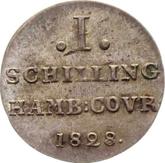 Reverse 1 Shilling 1828 H.S.K.