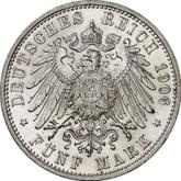 Reverse 5 Mark 1906 D Bayern