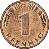 Obverse 1 Pfennig 1992 D