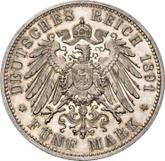 Reverse 5 Mark 1891 E Saxony