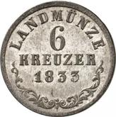 Reverse 6 Kreuzer 1833 L