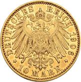 Reverse 10 Mark 1906 E Saxony