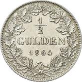Reverse 1/2 Gulden 1864