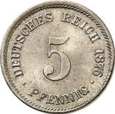 Obverse 5 Pfennig 1876 D