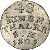 Reverse 1/48 Thaler 1808