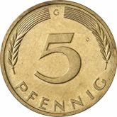 Obverse 5 Pfennig 1972 G
