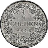 Reverse 1/2 Gulden 1848