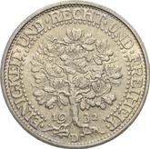 Reverse 5 Reichsmark 1932 D Oak Tree