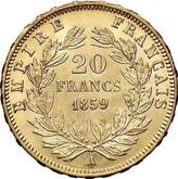 Reverse 20 Francs 1859 A