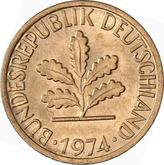 Reverse 1 Pfennig 1974 D