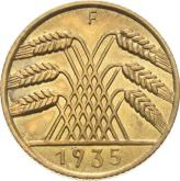 Reverse 10 Reichspfennig 1935 F