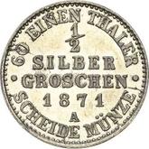 Reverse 1/2 Silber Groschen 1871 A